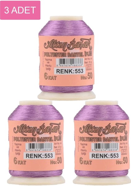 3 Adet Altınbaşak Oya ve Dantel Ipi 20 gr - - No: 553