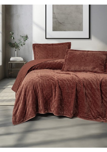 Softnest Tek Kişilik Yatak Örtüsü Boleta Kiremit