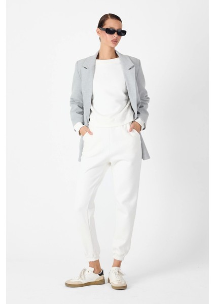 Bisiklet Yaka Sweatshirt & Beli Lastikli Jogger Eşofman Altı