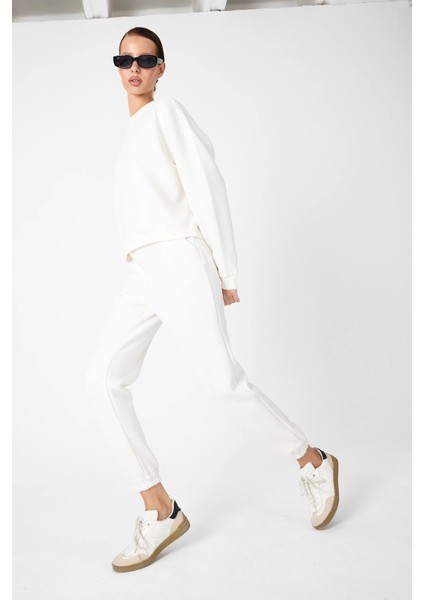 Bisiklet Yaka Sweatshirt & Beli Lastikli Jogger Eşofman Altı fırsatları