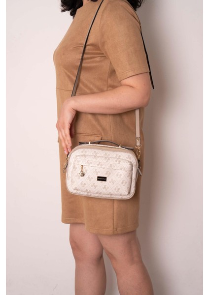 Bej - Kum SP1186 Kadın Çapraz Çanta