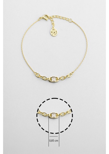 Amanda 18 Ayar Sarı Altın Kaplama 19 cm Gümüş Bileklik modelleri