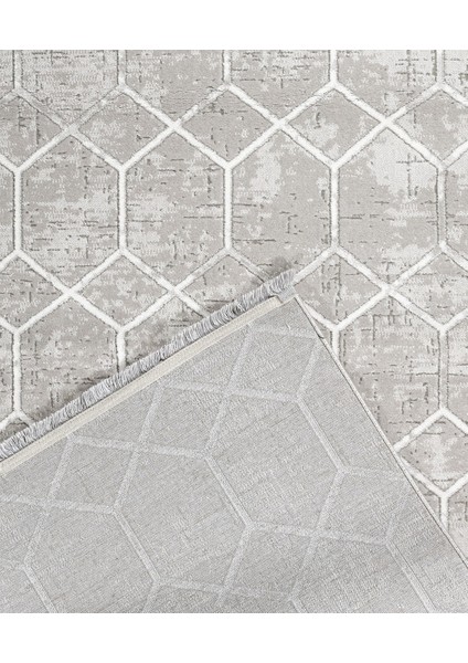 Exmouth Geometrik Gri Akrilik Dikdörtgen Modern Desenli Akrilik Hav Vermeyen Leke Tutmayan Kolay Temizlenen Yumuşak Makine Salon Yolluk Mutfak Halı modelleri