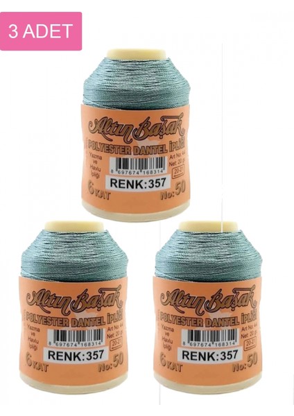 3 Adet Altınbaşak Oya ve Dantel Ipi 20 gr - - No: 357