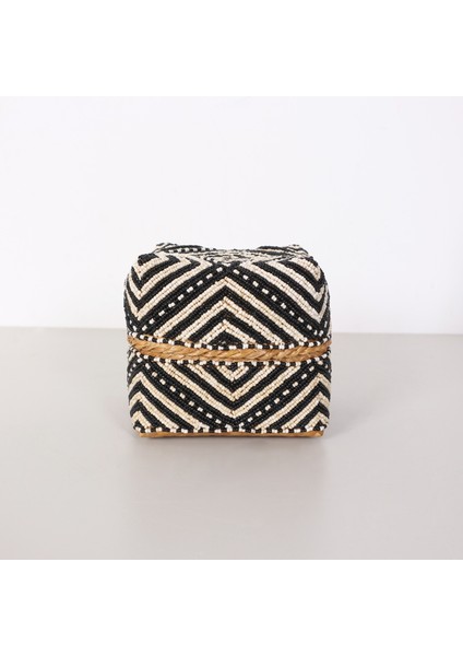 Mylamp Bali Zena Boncuklu Bambu Saklama Kutusu M