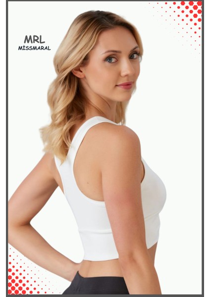 Kadın Ekru Spor Büstiyer Crop Halter Yaka Pedli Toparlayıcı Likralı Dalgıç Havuz Deniz Uygun modelleri