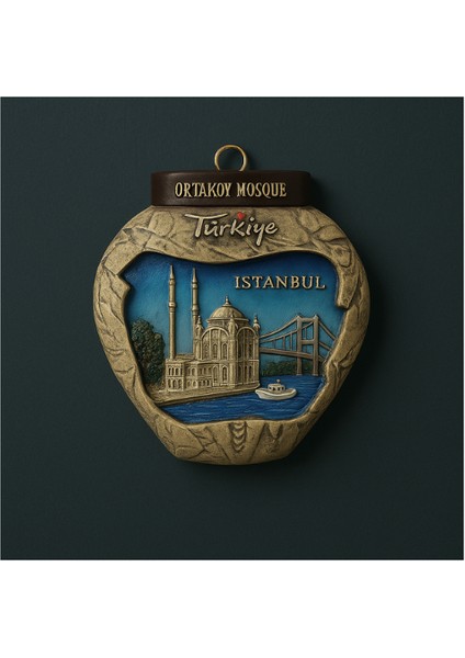 Vintage Istanbul Ortaköy Camii Figürlü El Boyaması Küp Duvar Süsü indirimleri