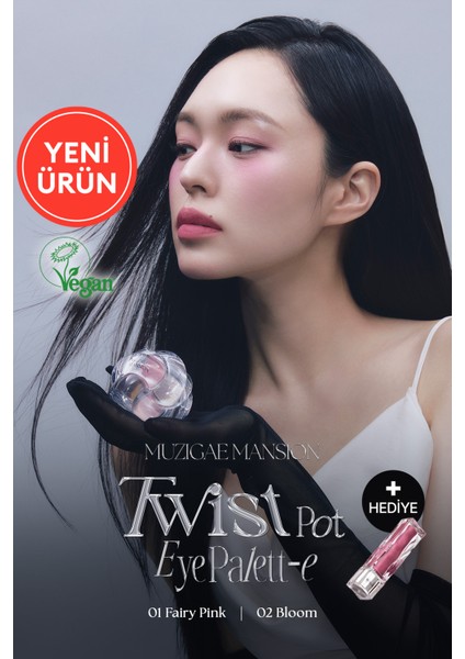 4'lü Far Paleti + Mini Boy Icy Glow (Set) Muzıgae Mansıon Twist Pot Eye Palette (01 Fairy Pink)