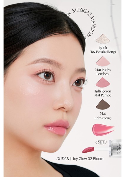 4'lü Far Paleti + Mini Boy Icy Glow (Set) Muzıgae Mansıon Twist Pot Eye Palette (01 Fairy Pink) indirimleri