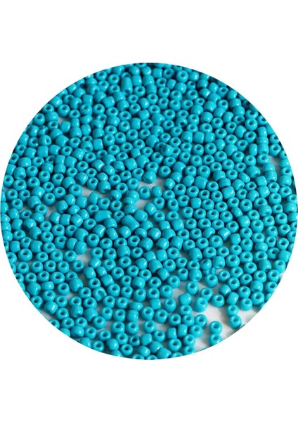Turquaz Mavi Renk 4 mm Yaklaşık 220 Adet/20 Gram Cam Boncuk Oya Yazma Bileklik ve Kolye modelleri