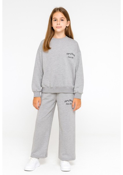 Kız Çocuk Oversize 2 Iplik Cepli Eşofman Takımı