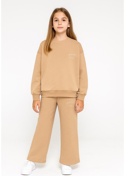 Kız Çocuk Oversize 2 Iplik Cepli Eşofman Takımı