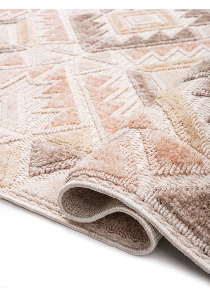 Kajol Geometrik Bej Polyester Dikdörtgen Modern Desenli Akrilik Hav Vermeyen Leke Tutmayan Kolay Temizlenen Yumuşak Makine Salon Yolluk Mutfak Halı fiyatları