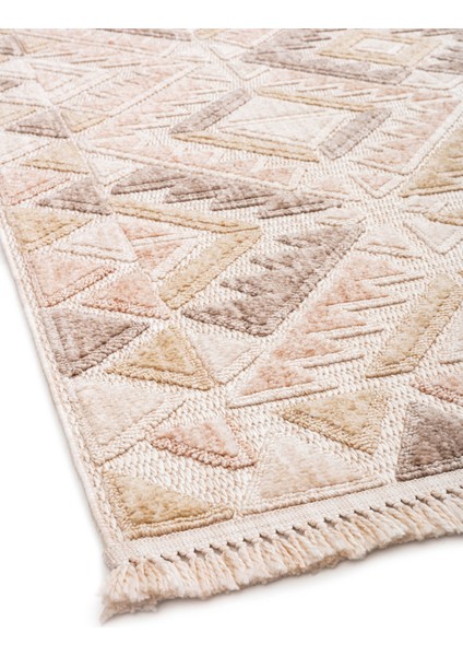 Kajol Geometrik Bej Polyester Dikdörtgen Modern Desenli Akrilik Hav Vermeyen Leke Tutmayan Kolay Temizlenen Yumuşak Makine Salon Yolluk Mutfak Halı fırsatları