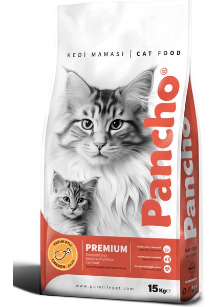 Pancho Tavuk Etli Yetişkin Kedi Maması 15KG