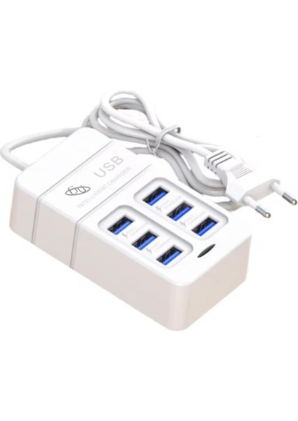 Şarj Cihazı USB Çoklu Şarj Aleti 6 USB 65 W Rack Charger
