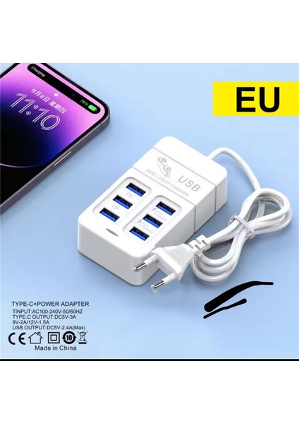 Şarj Cihazı USB Çoklu Şarj Aleti 6 USB 65 W Rack Charger modelleri