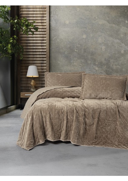 Softnest Çift Kişilik Yatak Örtüsü Boleta Bej