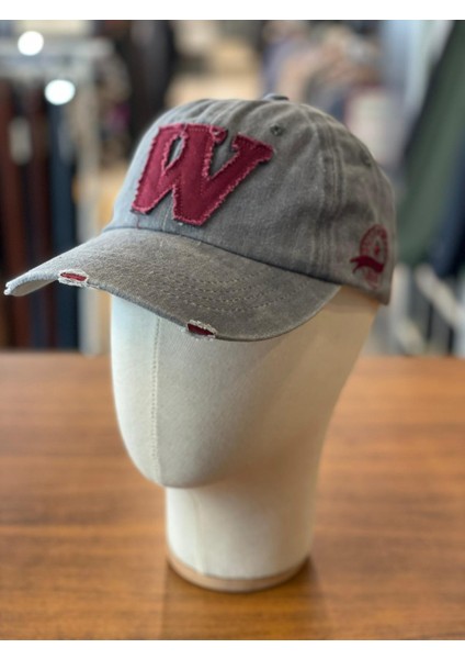 W Logo Vintage Yıkamalı Eskitme Cap Şapka