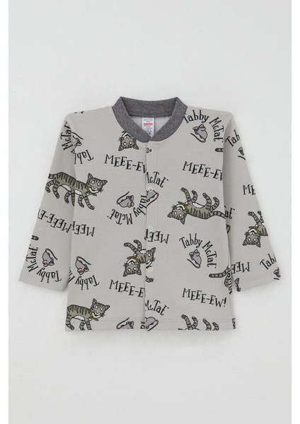Erkek Bebek Pijama Takımı Sevimli Kedi ve Farecik Desenli 0-1 Yaş, Gri fiyatları