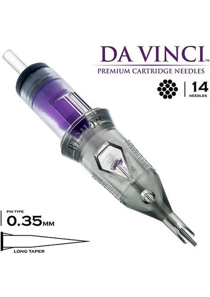 Davinci V2 | 1214 Rllt | Round Liner Long Taper Kartuş Dövme İğnesi fiyatları