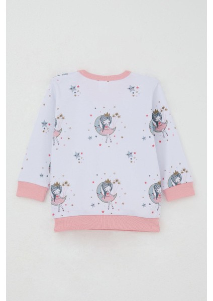 Kız Bebek Eşofman Takım Omuzdan Patlı Hayalci Kız Desenli 4 Ay-1 Yaş, Beyaz fırsatları