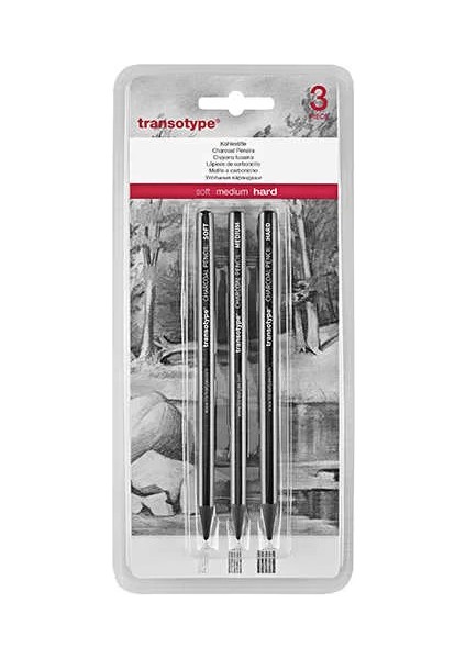 Woodless Charcoal Pencil Füzen Kalem Seti 3lü