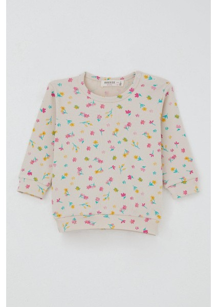 Kız Bebek Pijama Takımı Omuzdan Patlı Renkli Çiçek Desenli 4 Ay-1 Yaş, Krem fiyatları