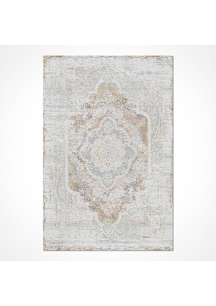 Mosaic Klasik Gri Viskon Dikdörtgen Modern Desenli Akrilik Hav Vermeyen Leke Tutmayan Kolay Temizlenen Yumuşak Makine Salon Yolluk Mutfak Halı