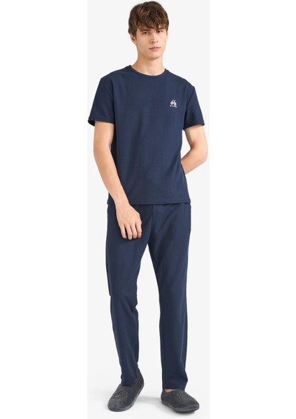 Pijama Takımı Waffle Kısa Kollu Üst Uzun Alt F5897AX25AU