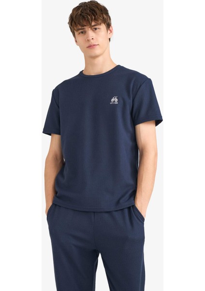 Pijama Takımı Waffle Kısa Kollu Üst Uzun Alt F5897AX25AU fırsatları