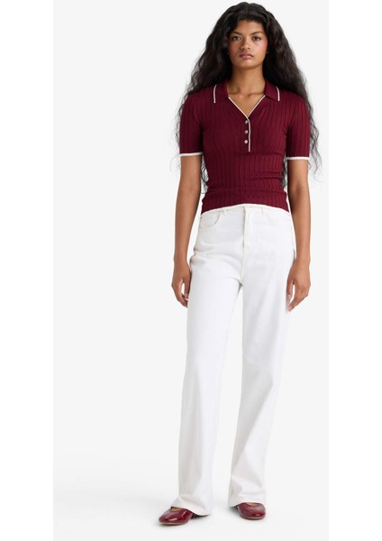 Fitted Polo Yaka Triko Kısa Kollu Kazak F7771AX25AU fiyatları