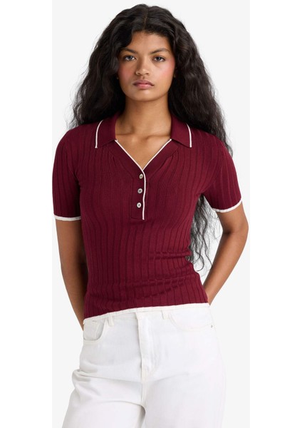 Fitted Polo Yaka Triko Kısa Kollu Kazak F7771AX25AU fırsatları