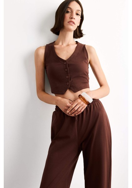 Fitted Düğmeli Yelek F9014AX25SM modelleri