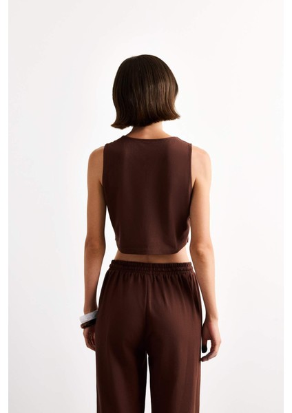 Fitted Düğmeli Yelek F9014AX25SM