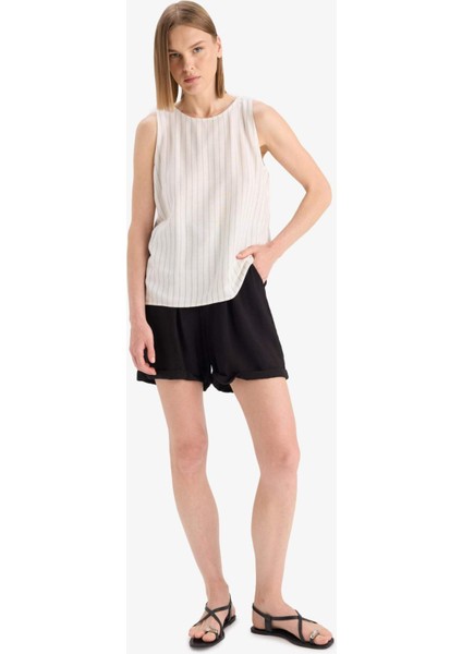 Yüksek Bel Krinkıl Kumaş Şort E7831AX25SM fiyatları