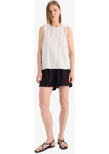 Yüksek Bel Krinkıl Kumaş Şort E7831AX25SM modelleri