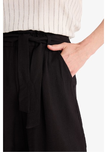 Yüksek Bel Krinkıl Kumaş Şort E7831AX25SM