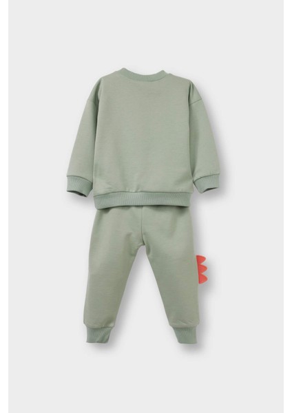 Erkek Bebek 2'li Takım 3D Dinozor Baskılı Sweatshirt Eşofman Altı F5070A525AU indirimleri