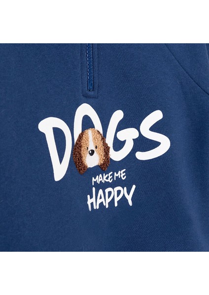 Erkek Bebek Happy Animals Sweatshirt Fermuarlı Hakim Yaka Uzun Kol modelleri