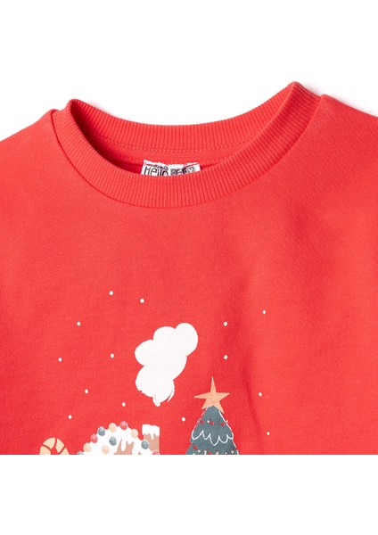 Basic Kız Az Şardonlu Kış Temalı Sweatshirt Kız Bebek modelleri