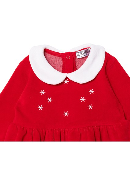 Kız Bebek Elbise Çıtçıtlı New Year Bisiklet Yaka Uzun Kol modelleri