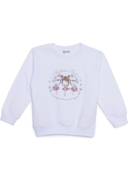 Kız Bebek Sweatshirt Bisiklet Yaka Uzun Kol