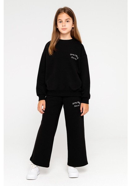 Kız Çocuk Oversize 2 Iplik Cepli Eşofman Takımı