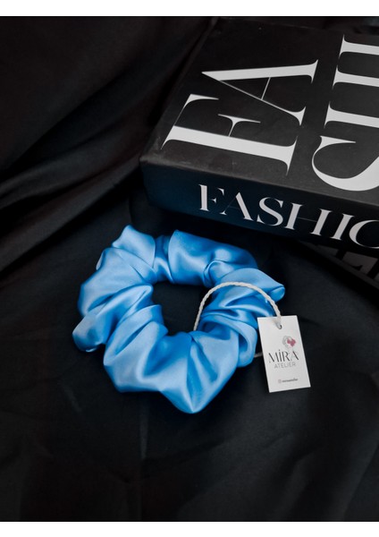 Kadın Saten Toka - Mavi Inci – Tekli Lüks Lastik Model Scrunchie fiyatları