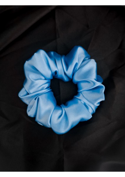 Kadın Saten Toka - Mavi Inci – Tekli Lüks Lastik Model Scrunchie modelleri