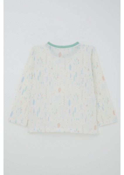 Kız Çocuk Pijama Takımı Bahar Fısıltısı Renkli Yapraklar Desenli 4-8 Yaş, Ekru indirimleri