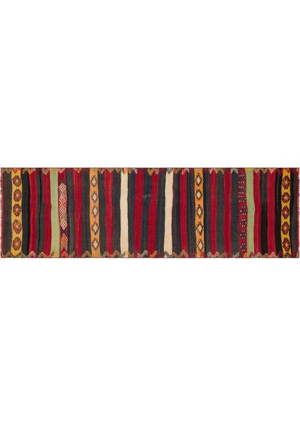 Kırmızı Çizgili Yün Modern Desenli Yün Hav Toz Vermez Leke Tutmayan Salon Yolluk Mutfak El Dokuma Halı