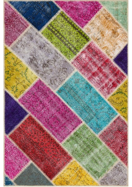 Teselya Mavi Çizgili Yün Modern Desenli Yün Hav Toz Vermez Leke Tutmayan Salon Yolluk Mutfak El Dokuma Halı