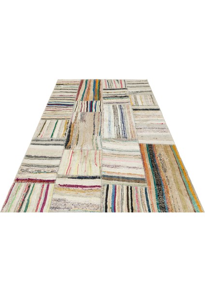 Girit Bej Çizgili Yün Modern Desenli Yün Hav Toz Vermez Leke Tutmayan Salon Yolluk Mutfak El Dokuma Halı fiyatları